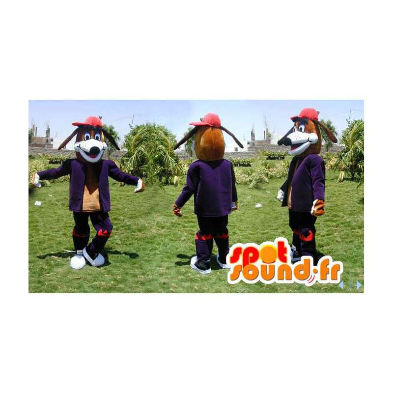 Hnědý pes maskot oblečený móda - MASFR006615 - psí Maskoti Hnědý pes maskot oblečený móda - MASFR006615 - psí Maskoti