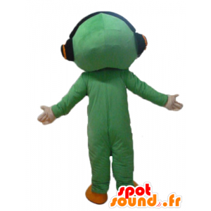 Mascotte in tuta verde, con le cuffie - MASFR24116 - Umani mascotte