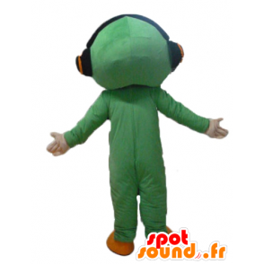 Mascot man in green suit, with headphones - MASFR24116 - Human mascots