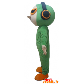 Maskotka mężczyzna w zielonym kolorze, ze słuchawkami - MASFR24116 - Mężczyzna Maskotki