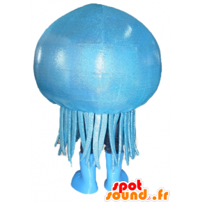 Mascot blue jellyfish and giant smiling - MASFR24118 - Mascots of the ocean