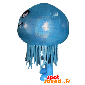 Mascot blue jellyfish and giant smiling - MASFR24118 - Mascots of the ocean