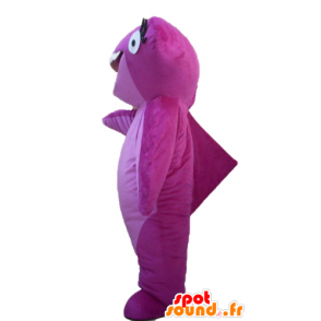 Pink hammerhead haj maskot, meget smilende - Spotsound maskot