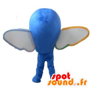Mascotte de poisson volant, de dauphin bleu, avec des ailes - MASFR24122 - Mascottes Dauphin