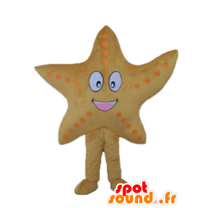 Mascot keltainen meritähti, jättiläinen ja hymyilevä - MASFR24123 - Sea Star Maskotteja