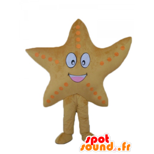 Mascot yellow starfish, giant and smiling - MASFR24123 - Mascots starfish