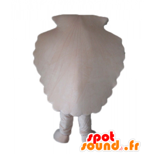 Mascotte gigante bianco conchiglia, guscio Saint Jacques - MASFR24124 - Mascotte dell'oceano