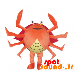 Mascote caranguejo alaranjado, vermelho e amarelo, gigante, muito bem sucedida - MASFR24126 - mascotes Crab