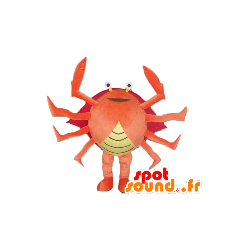 Oransje krabbe maskot, rødt og gult, gigantiske, svært vellykket - MASFR24126 - Maskoter Crab