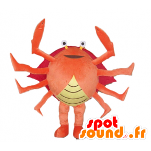 Crab mascot orange, red and yellow giant very successful - MASFR24126 - Mascots crab