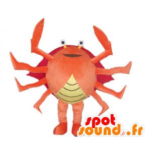 Mascotte de crabe orange, rouge et jaune, géant, très réussi - MASFR24126 - Mascottes Crabe