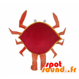 Oransje krabbe maskot, rødt og gult, gigantiske, svært vellykket - MASFR24126 - Maskoter Crab