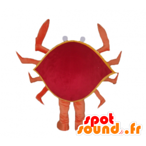 Mascote caranguejo alaranjado, vermelho e amarelo, gigante, muito bem sucedida - MASFR24126 - mascotes Crab