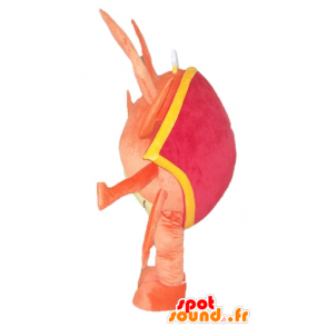 Mascotte de crabe orange, rouge et jaune, géant, très réussi - MASFR24126 - Mascottes Crabe