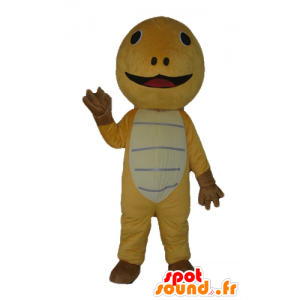 Mascotte de tortue jaune, marron et beige, très mignonne - MASFR24127 - Mascottes Tortue