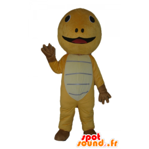 Žlutý želvy maskot, hnědé a béžové, velmi šikovný - MASFR24127 - želva Maskoti