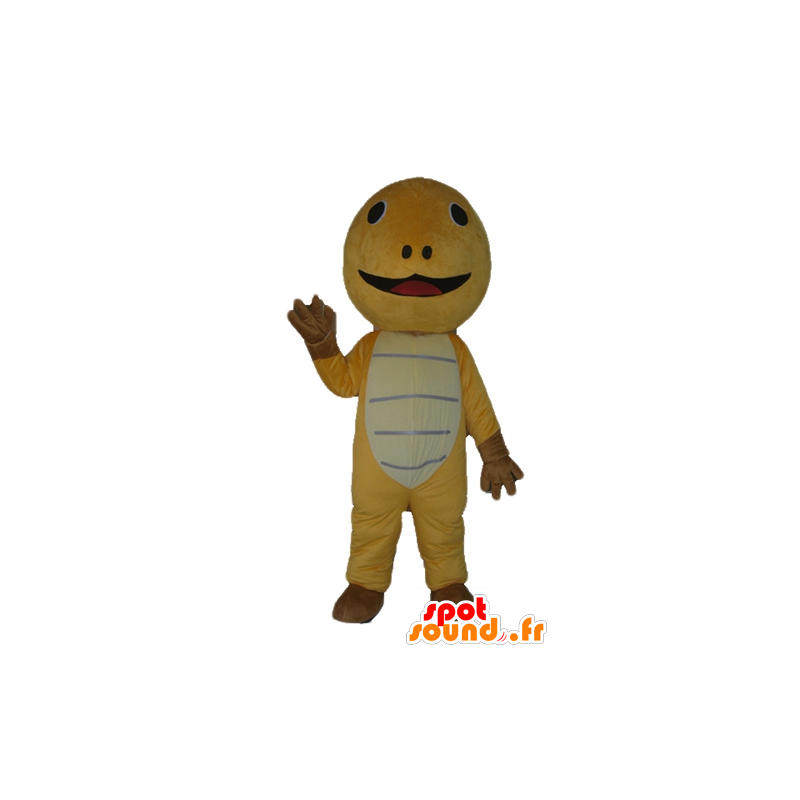 Amarelo tartaruga mascote, marrom e bege, muito bonito - MASFR24127 - Mascotes tartaruga