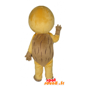 Amarelo tartaruga mascote, marrom e bege, muito bonito - MASFR24127 - Mascotes tartaruga