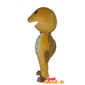 Amarelo tartaruga mascote, marrom e bege, muito bonito - MASFR24127 - Mascotes tartaruga