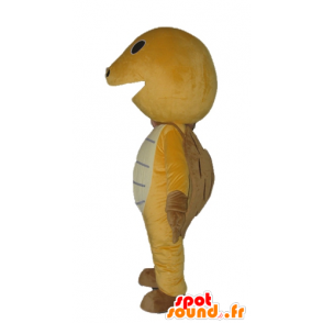 Keltainen kilpikonna maskotti, ruskea ja beige, erittäin söpö - MASFR24127 - kilpikonna Maskotteja