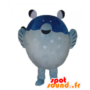 Engros Mascot blå og hvit fisk, gigantiske - MASFR24128 - fisk Maskoter