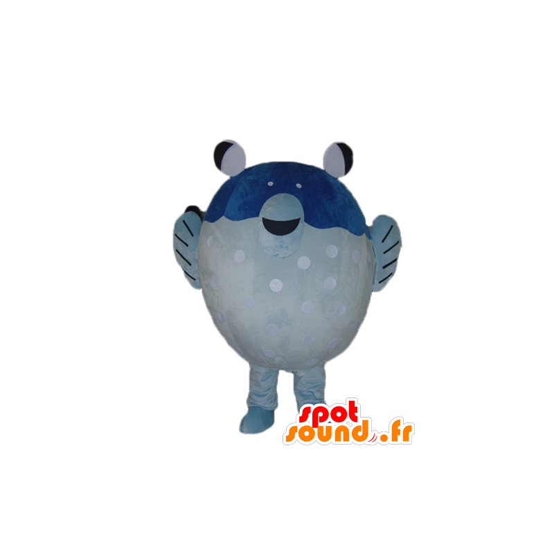 Mascotte de gros poisson bleu et blanc, géant - MASFR24128 - Mascottes Poisson