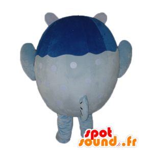 Mascotte de gros poisson bleu et blanc, géant - MASFR24128 - Mascottes Poisson