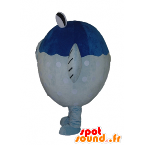 大きな青と白の魚のマスコット、巨人-MASFR24128-魚のマスコット