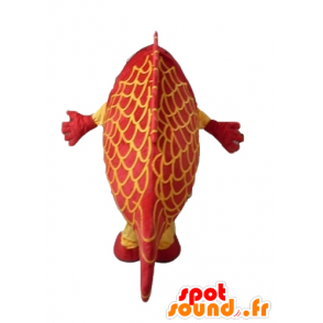 Mascote peixe gigante, vermelho e amarelo, muito impressionante - MASFR24132 - mascotes peixe