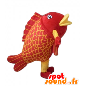 Obří ryby maskot, červené a žluté, velmi působivé - MASFR24132 - rybí Maskoti