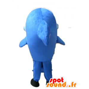 Gestreepte dolfijn mascotte met een koptelefoon - MASFR24133 - Dolphin Mascot