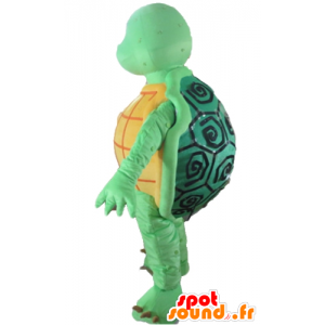 Mascot orange and green turtle, all round, very successful - MASFR24136 - Mascots turtle