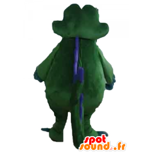 Verde mascotte e blu coccodrillo, gigante, molto divertente - MASFR24137 - Mascotte di coccodrilli