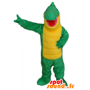 Mascotte de crocodile vert et jaune, géant - MASFR24138 - Mascotte de crocodiles