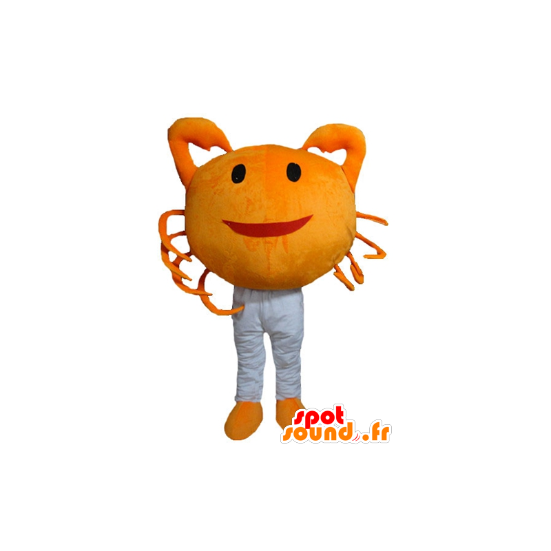 Mascotte de crabe orange, géant et souriant - MASFR24140 - Mascottes Crabe