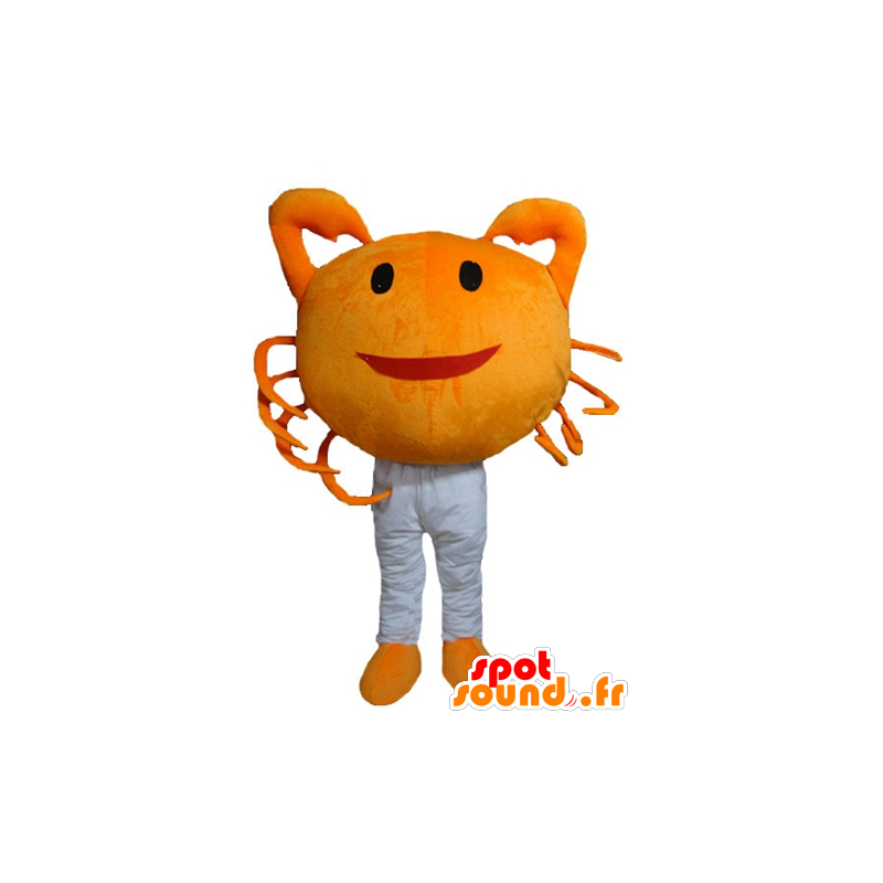 Orange crab mascot, giant and smiling - MASFR24140 - Mascots crab