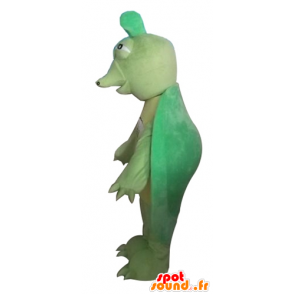 Grøn og gul skildpadde maskot, original og sjov - Spotsound
