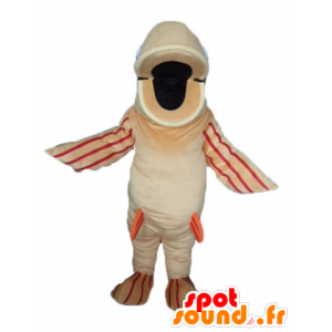 Mascot iso kala beige, oranssi ja punainen - MASFR24146 - kala Maskotteja