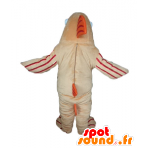 Mascot stor fisk beige, oransje og rødt - MASFR24146 - fisk Maskoter