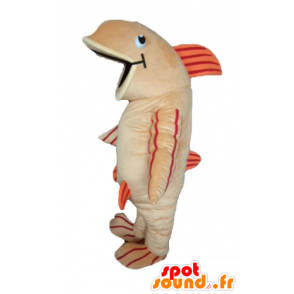 Mascot Big Fish beżowy, pomarańczowy i czerwony - MASFR24146 - Ryby Maskotki