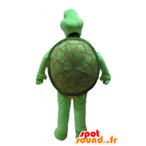 Grøn og beige skildpaddemaskot - Spotsound maskot kostume