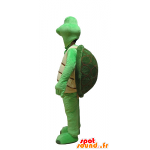 Grøn og beige skildpaddemaskot - Spotsound maskot kostume