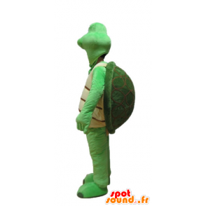 Green turtle maskot og beige - MASFR24151 - Turtle Maskoter