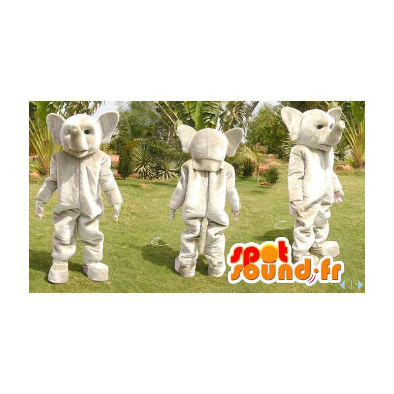 Maskotti harmaa elefantti. Elephant Suit - MASFR006626 - Elephant Mascot