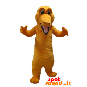 Orange krokodille maskot, kæmpe og farverig - Spotsound maskot