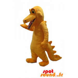 Orange krokodille maskot, kæmpe og farverig - Spotsound maskot