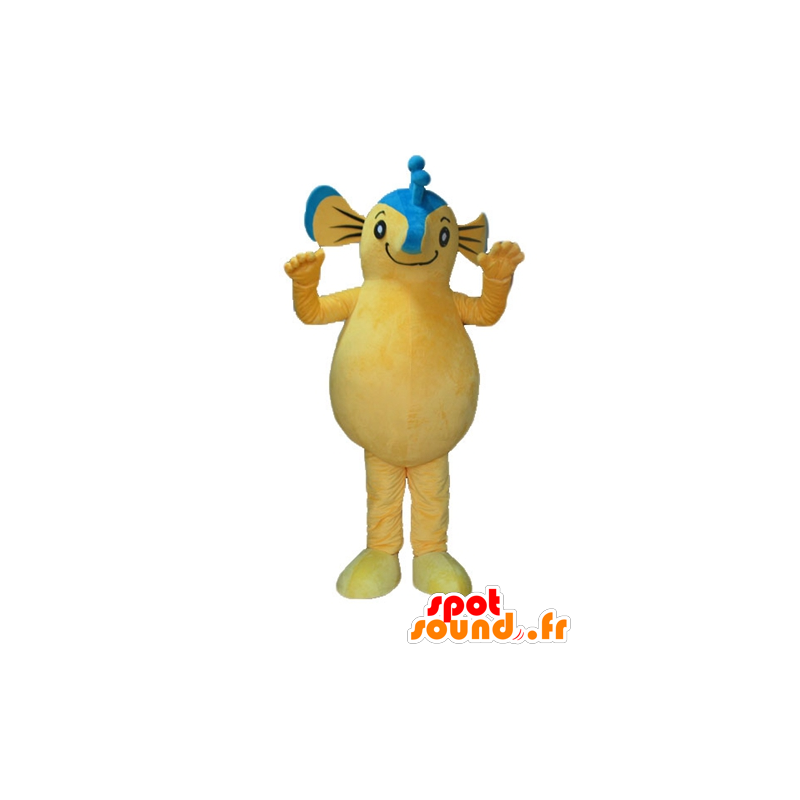 Azul marinho Mascot e amarelo, gigante - MASFR24157 - hipopótamo Mascotes