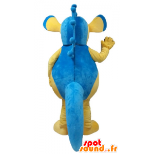 Azul marinho Mascot e amarelo, gigante - MASFR24157 - hipopótamo Mascotes