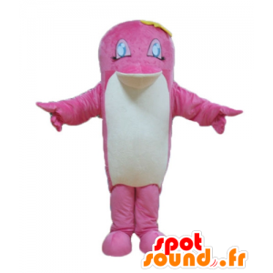 Rosa og hvit fisk maskot delfin - MASFR24161 - Dolphin Mascot