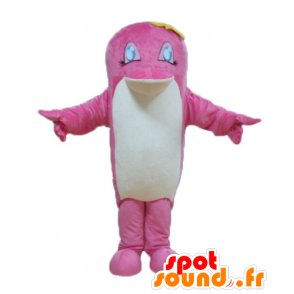 Pink and white fish Mascot, dolphin - MASFR24161 - Mascot Dolphin